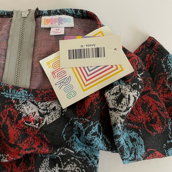 NWT Lula Roe Red White and Blue Floral Dress. - Picture 5 of 6